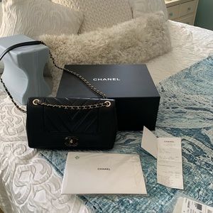 Chanel double flap Mout Brillant C/Black